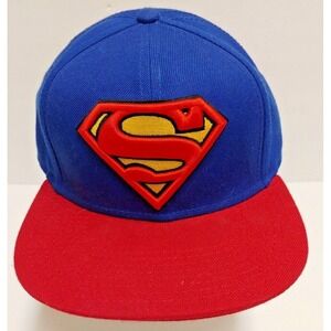 Superman Adjustable Snapback Wool Hat With Cape New Blue Red